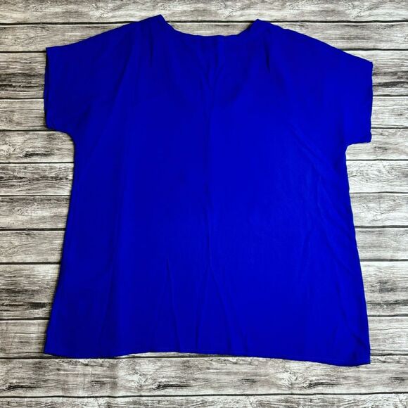 Soprano Women's Bright Blue Blouse Top Shirt M Med Medium Lightweight Unlined - Picture 4 of 10